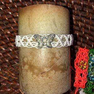 Candle decor lace wreath adjustable crystal NEW